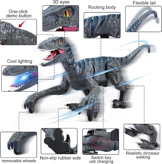 🔥VELOCIRAPTOR PRO🦖 - "Camina, ruge y conquista el jurásico 🌋" +  ENVÍO GRATIS 🚚💥